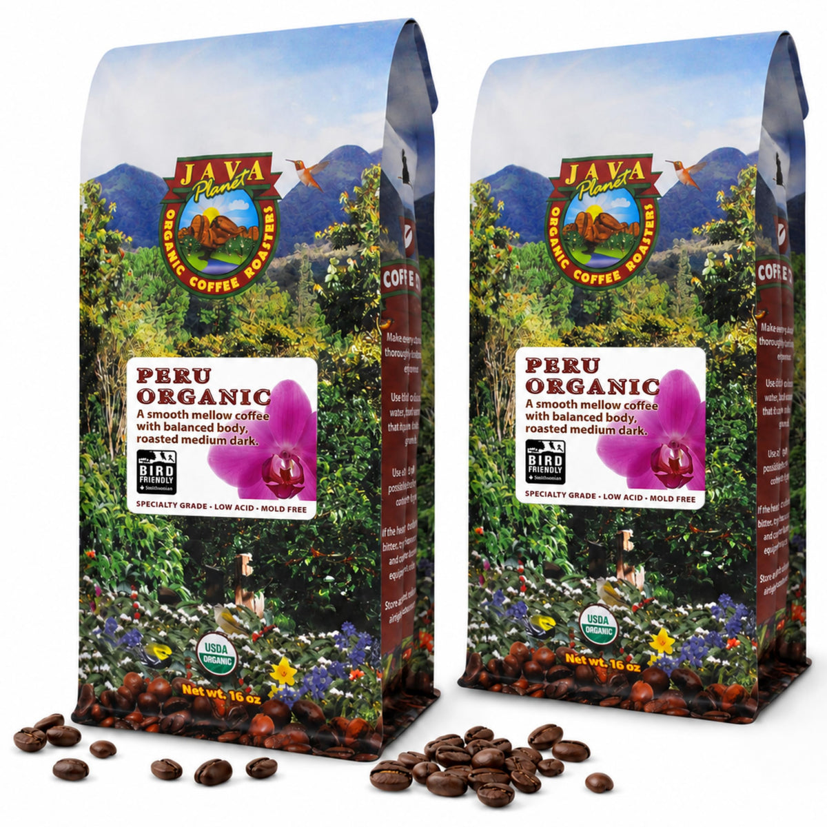Java Planet Low Acid Organic Whole Bean Coffee, Papua New Guinea, 16 oz