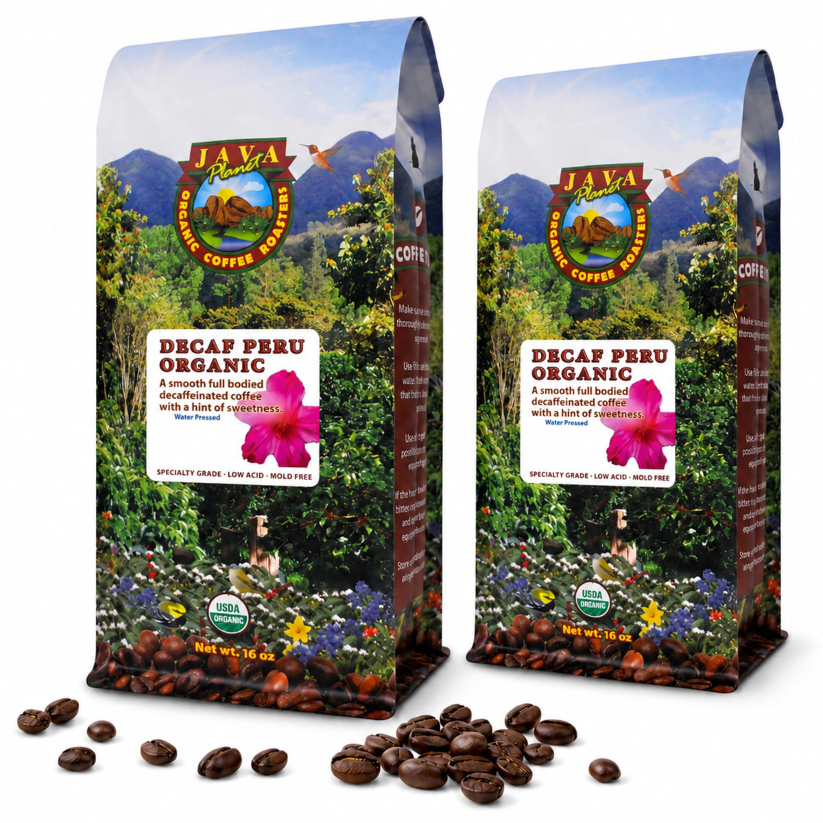Java Planet Low Acid Organic Whole Bean Coffee, Papua New Guinea, 16 oz