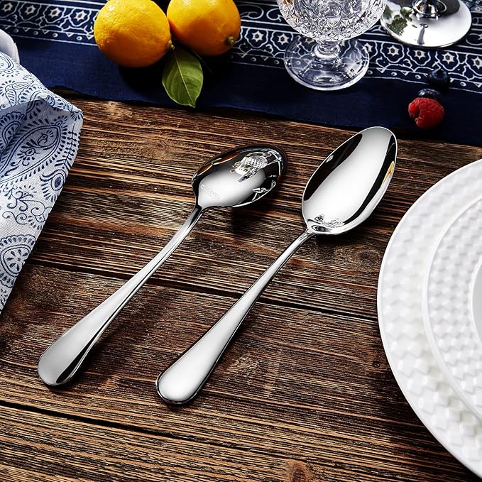 KEAWELL Premium Verona 4-Piece 9-Inch Serving Spoon Set (4, Serving Spoons)