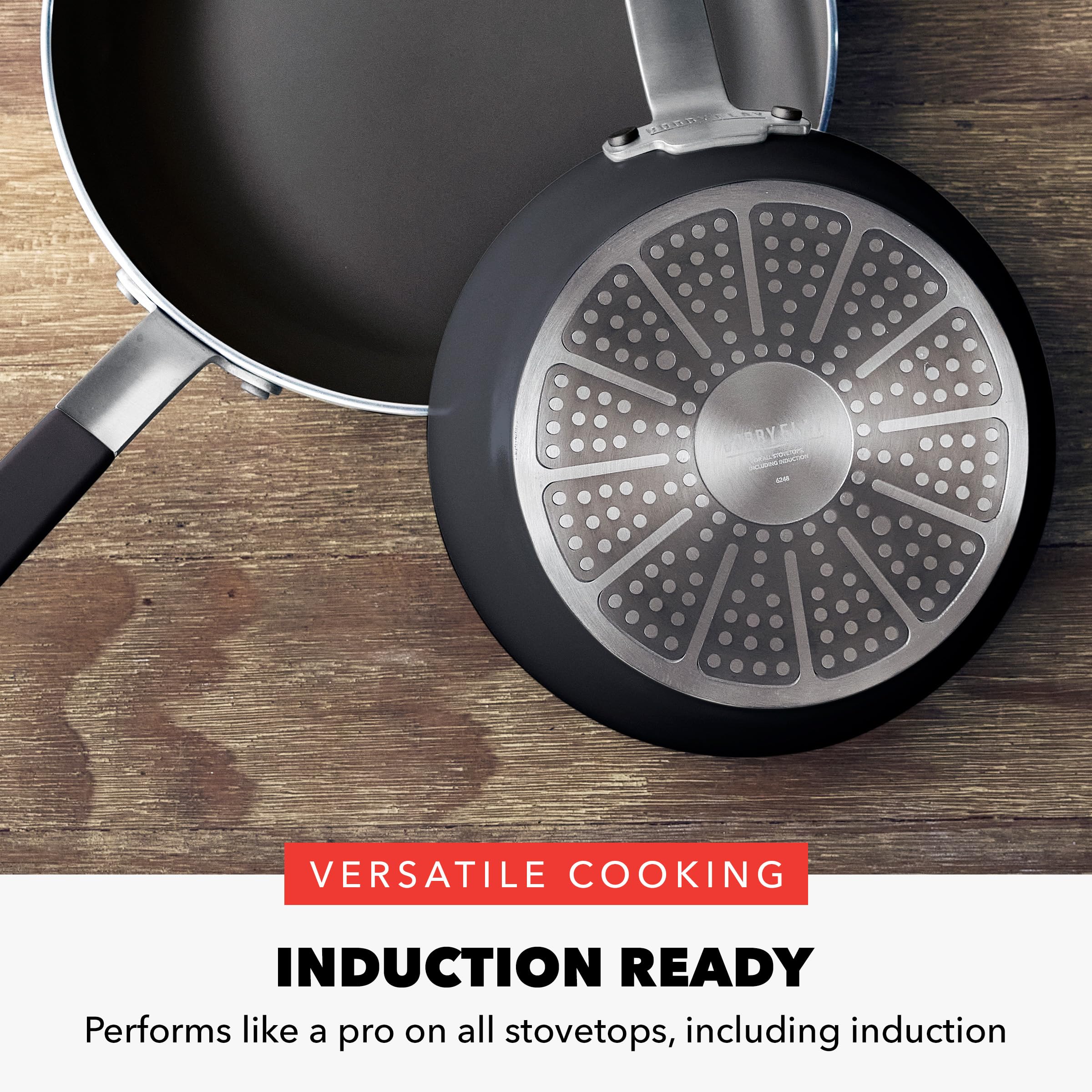 GreenPan x Bobby Flay 8" Diamond Ceramic Nonstick Frying Pan, Black