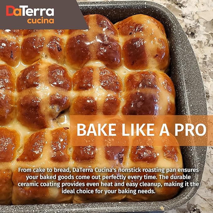DaTerra Cucina Ceramic-Coated Nonstick Roasting & Lasagna Pan – 16"x12"x3"