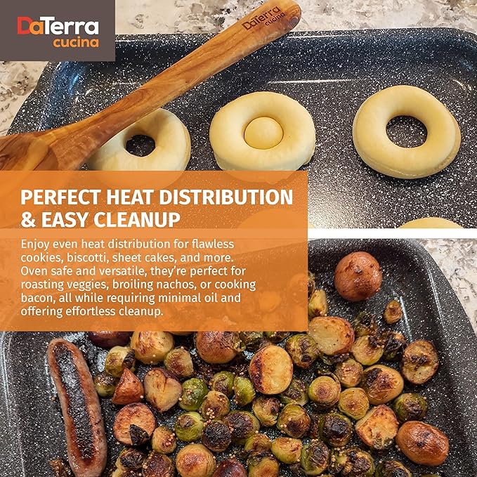 DaTerra Cucina - Nonstick Ceramic Coated Baking Sheet Twin Pack, 16"x11"x1"