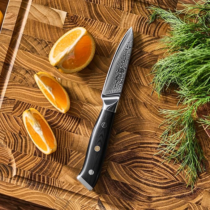 KYOKU Paring Knife - 3.5" - Shogun Series - Japanese Style VG10 Steel Core Damascus Blade - with Sheath & Case