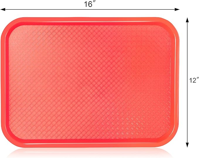 New Star Foodservice Fast Food Tray, 12 x 16 inch, Set of 12, Red