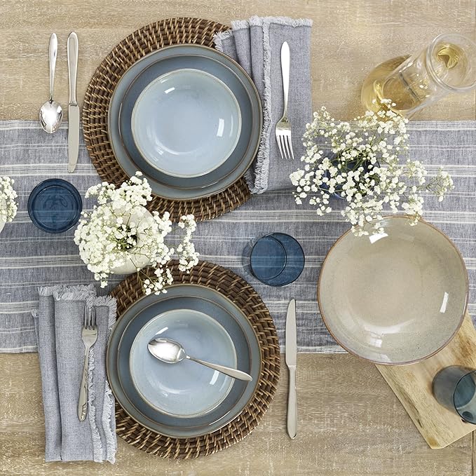 Oneida Organic Shades Oatmeal Stoneware 2-Piece Serving Platter Set