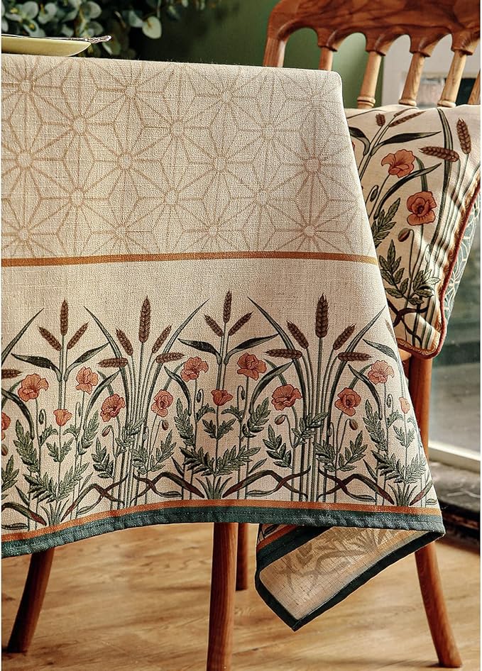 patdrea Vintage French Linen Tablecloth,Square,55"x55"-Cudillero