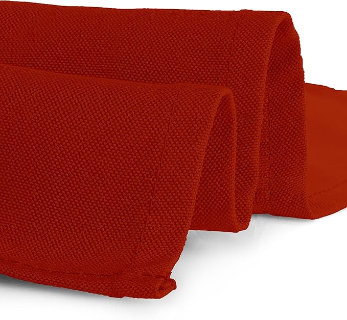 Gee Di Moda Rectangle Tablecloth - 90 x 132 Inch Burnt Orange Table Cloth for 6 Foot Tables with Floor-Length Drop - Heavy Duty Washable Fabric for Holiday Party, Dinner, Weddings & Baby Shower