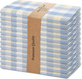 Urban Villa Cloth Napkins Cotton 20x20 (Set of 12) Blue Sand Checks