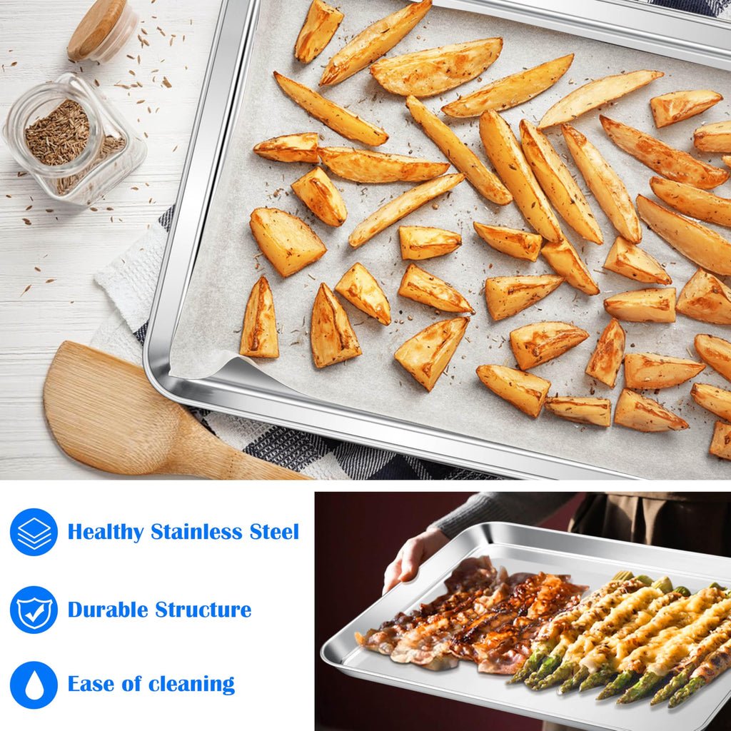 E-far Large Baking Sheet, 20"x14" Stainless Steel Cookie Sheet
