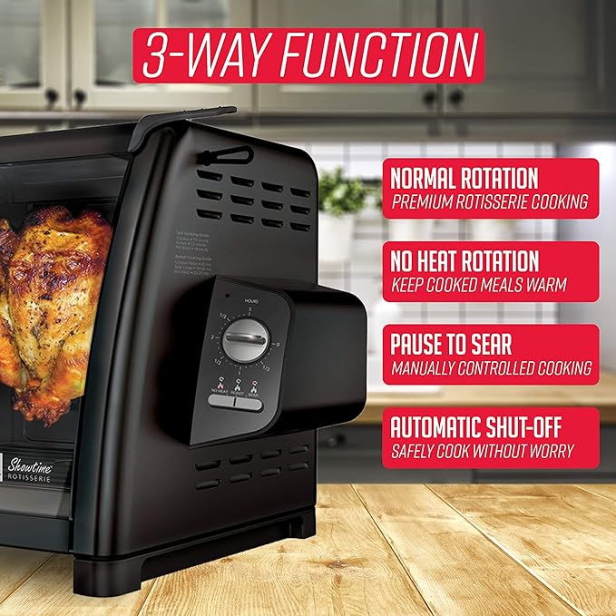 Ronco 5500 Series Countertop Rotisserie Oven, 12-lb Capacity, Black