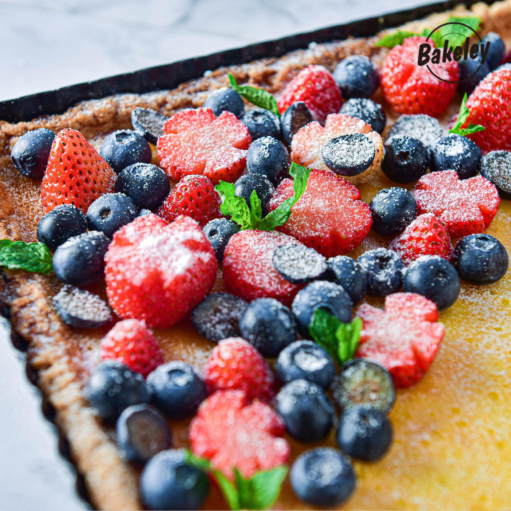 Bakeley Rectangle Tart Pan, 13-Inch with Removable Loose Bottom Non-Stick Oblong Quiche Bakeware for Oven Baking (Black)