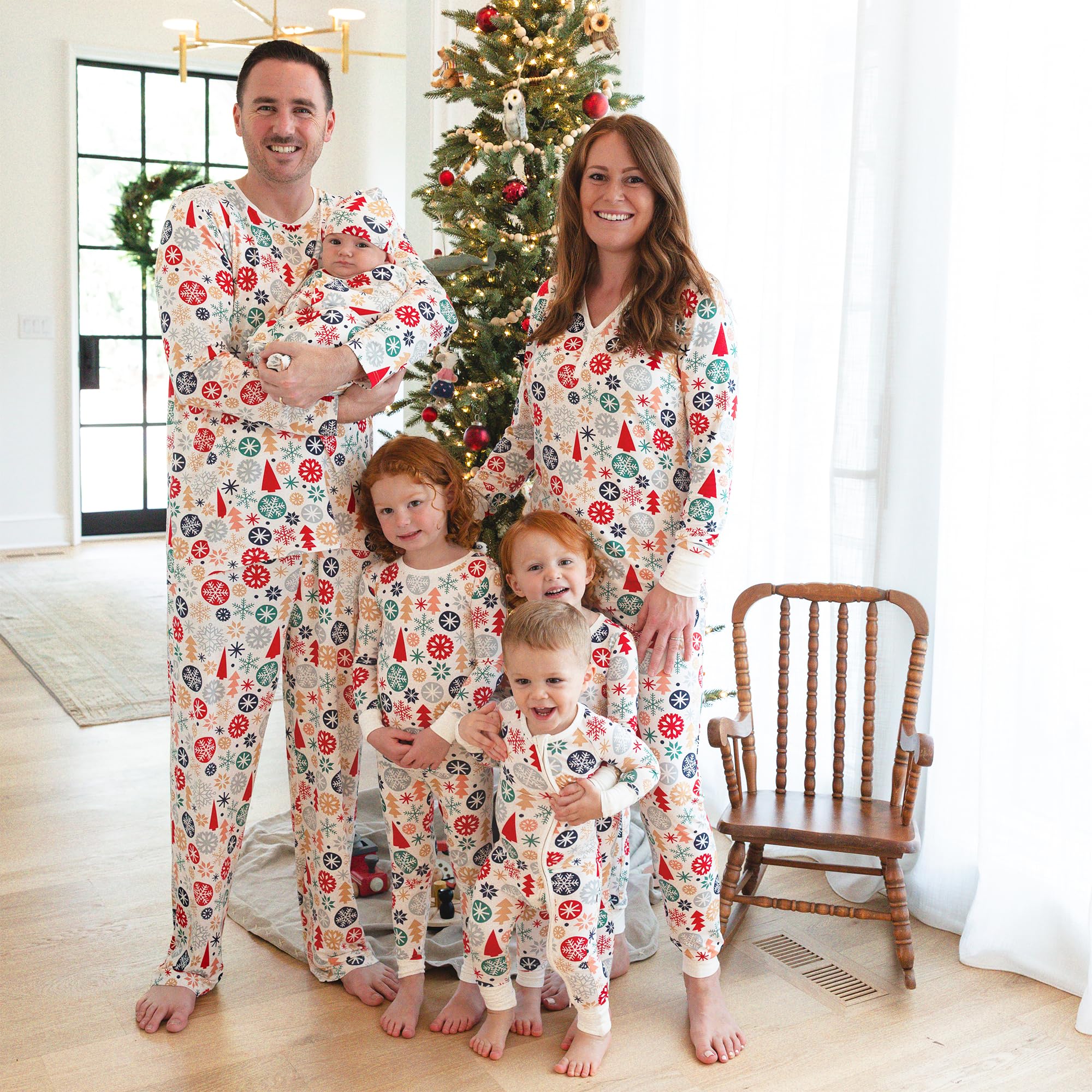 Little Sleepies Baby Christmas Pajamas, Modern & Merry, 12-18M