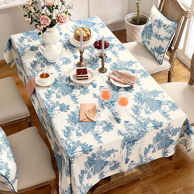 patdrea Elegant French Linen Tablecloth,Square,67"x67"-Lucerne A