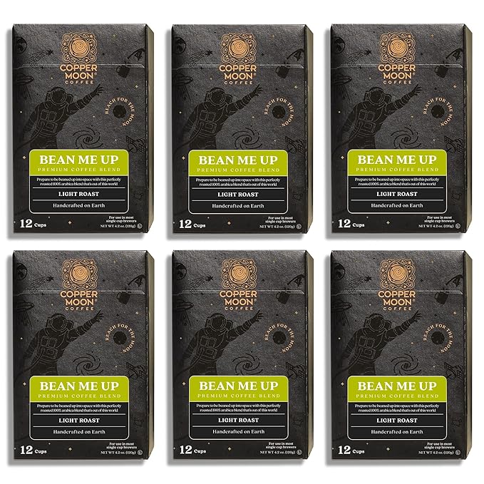 Copper Moon K-Cup Coffee Pods, Light Roast, Bean Me Up Blend, 72 Count