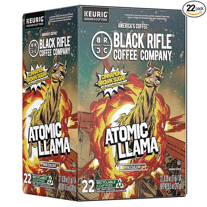 Black Rifle Coffee Medium Roast K Cup Coffee Atomic Llama 22 Count