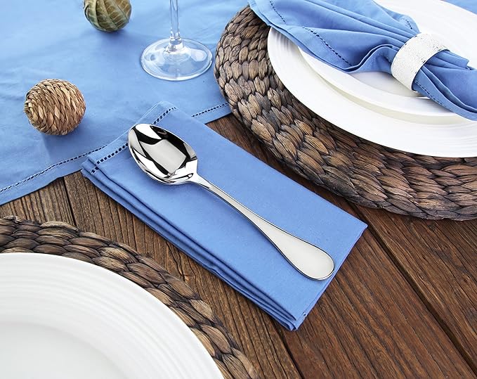 Artaste Rain Dinner Spoon, Silver, 7.5 Inch, Set of 12
