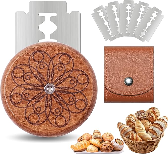 Epritliber UFO Bread Lame Sourdough Scoring Tool Bread Scorer,Circle-brown