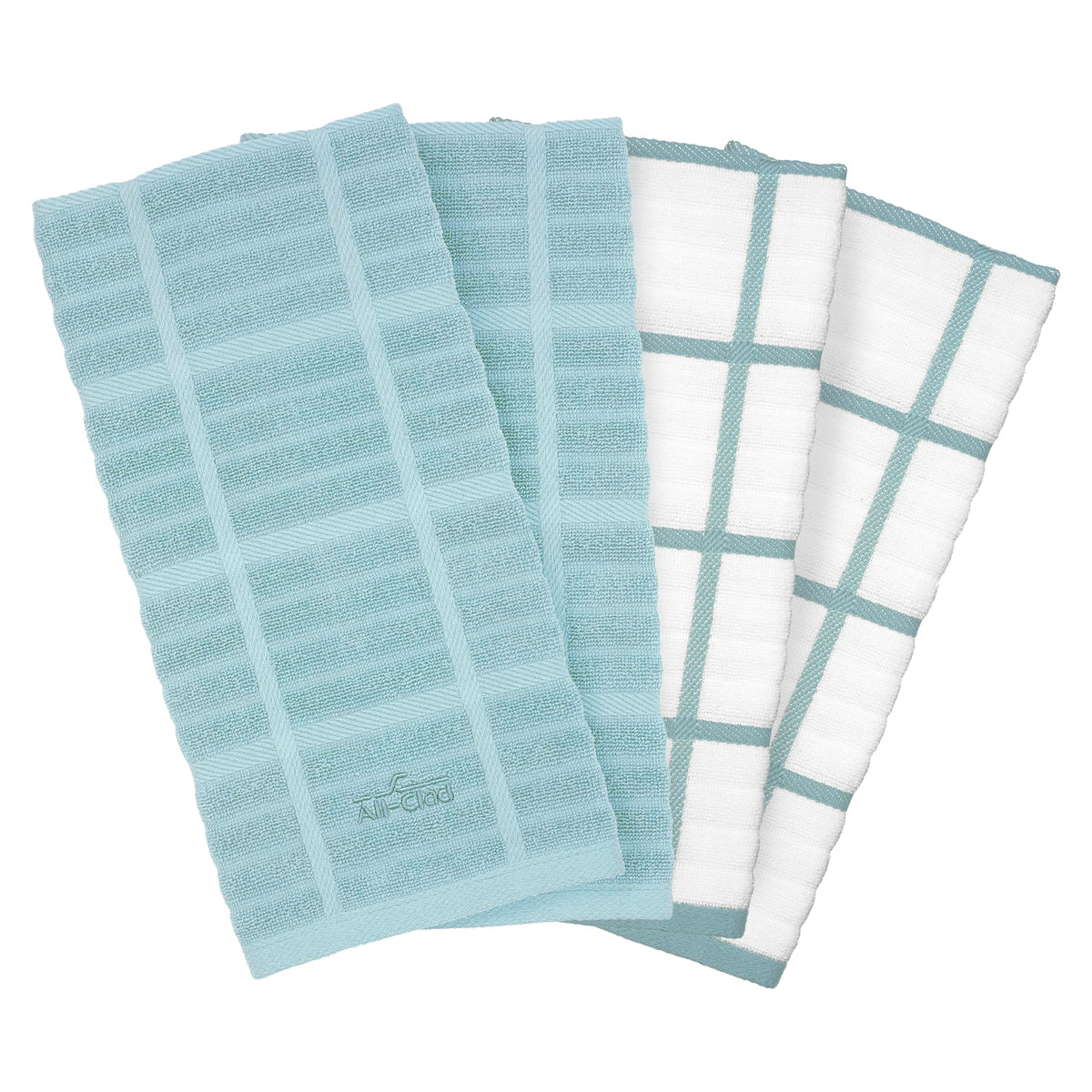 All-Clad Solid Kitchen Towels: Highly Absorbent, Super Soft Long Lasting - 100% Cotton, 17"x30" Tea Towels for Cleaning & Drying Dishes, Pans, Glassware, or Countertops, (2-Pack), Fennel
