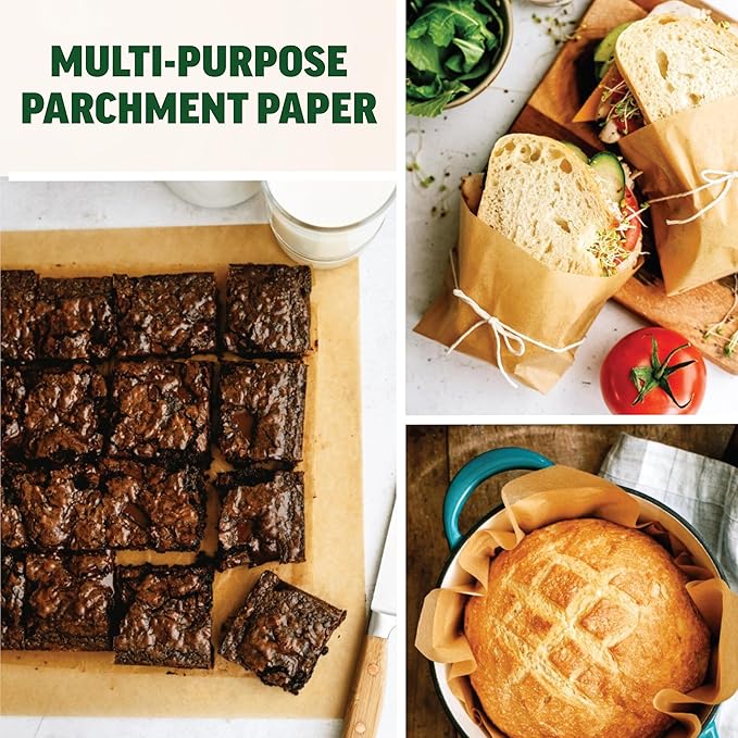 Zenlogy 10x10 Parchment Paper Squares, 200 Sheets, Unbleached, Pre-Cut