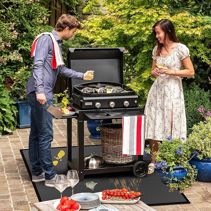 60 ×52 Inch Under Grill Mats for Outdoor Grill & Grill Mat for Under BBQ