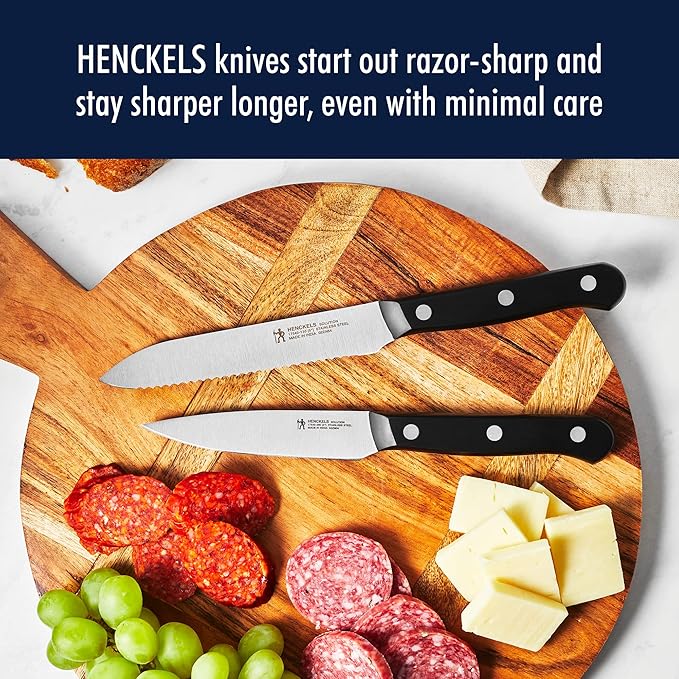 Henckels Solution Self Sharpening 20-Pc Knife Set, German Engineered, Brown