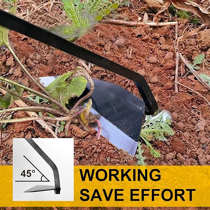 Hanpex Japanese Wide Blade Gardening Tools I Premium Quality Hand Hoes/Weeding Sickle Have Very Sharp Edge for Quick Work