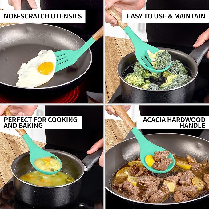 Zulay Kitchen 5 Piece Silicone Utensil Set