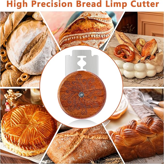 Epritliber UFO Bread Lame Cutter for Homemade Sourdough,Bread Scorer Tool for Sourdough with 5 Blades and Case,Slashing Tool Bread Cutting Knife for Artisan Bread and Baguette Makers,Octopus