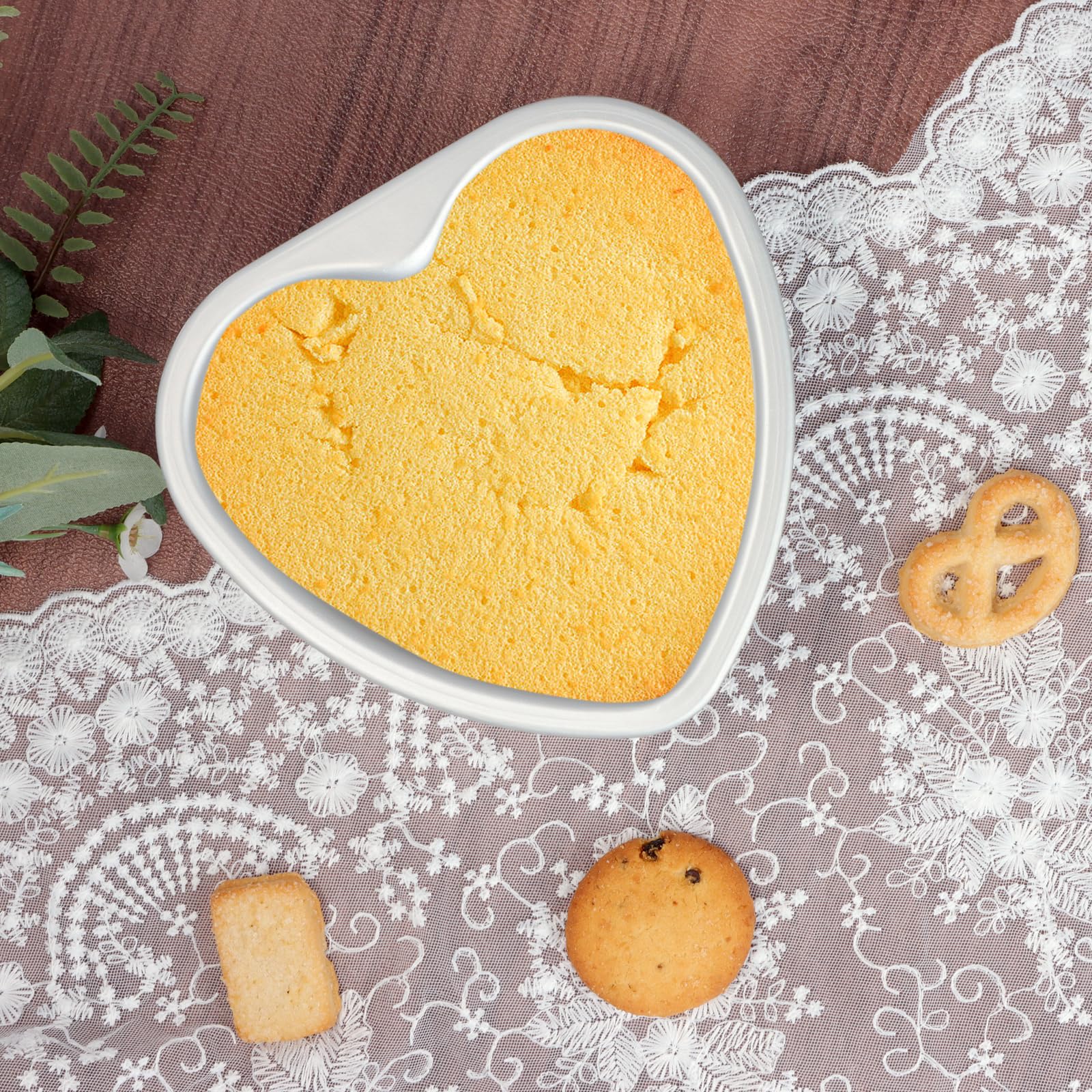 Gvhntk Heart Shaped Cake Pan 6 Inch Aluminum Cake Pans Heart Cake Tin Baking Cake Mold for Valentine's Weddings Birthday Party