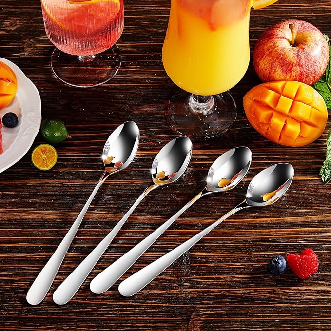 KEAWELL Premium Louise 8-Piece 7.5-Inch 18/10 Iced Tea Spoons (7.5 inch, 8)