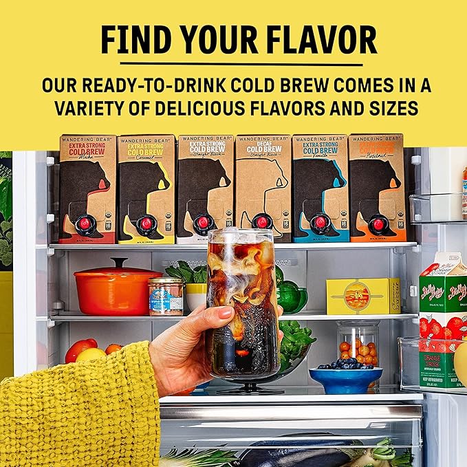 Wandering Bear Straight Black Organic Cold Brew Coffee On Tap - 128 fl oz
