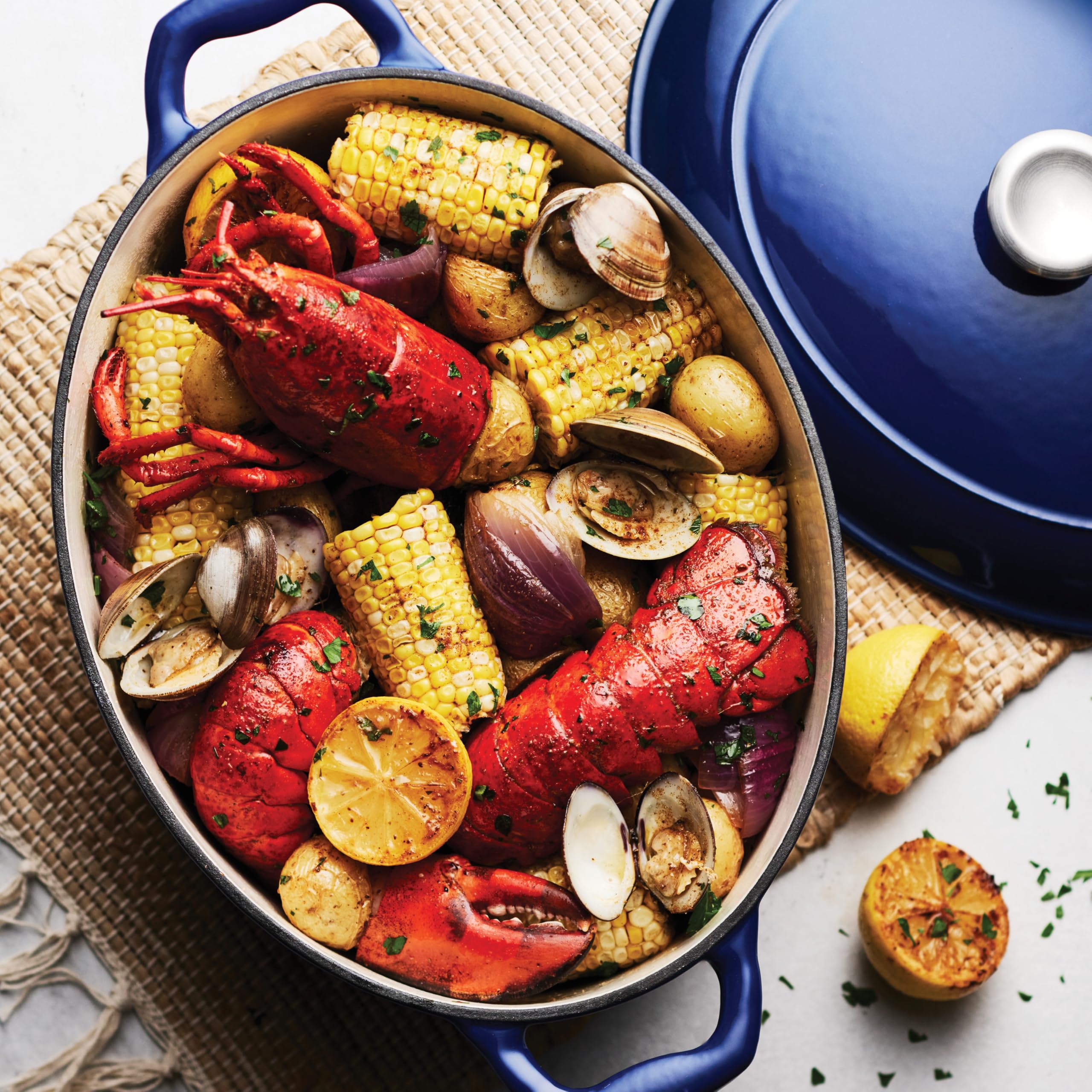 Tramontina Bestow Enameled Cast Iron 7-Qt Oval Dutch Oven Pot with Lid