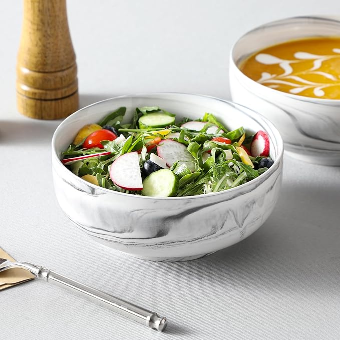 MALACASA Salad Soup Bowls Set of 2, 44 OZ Ceramic Bowls for Kitchen