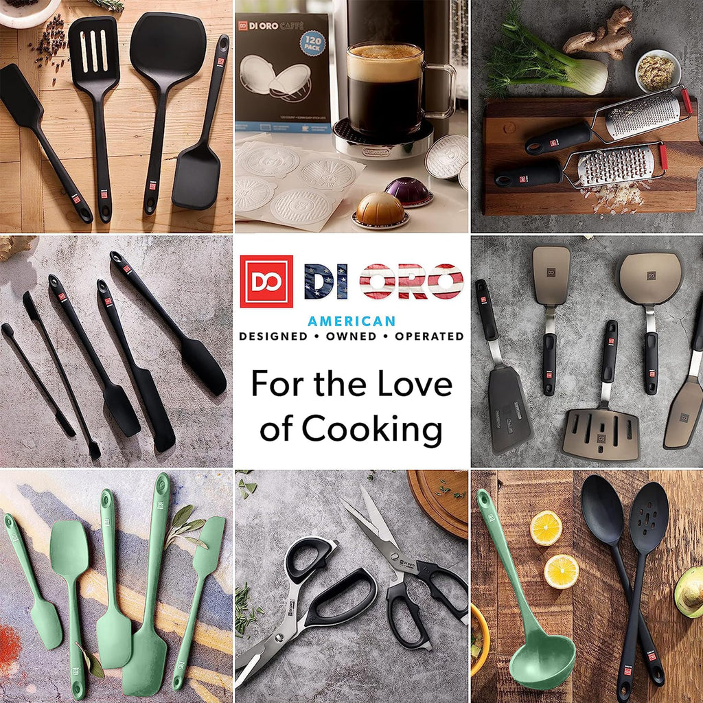 DI ORO Silicone Turner Spatula Set - 600F Heat Resistant, 3-Pc