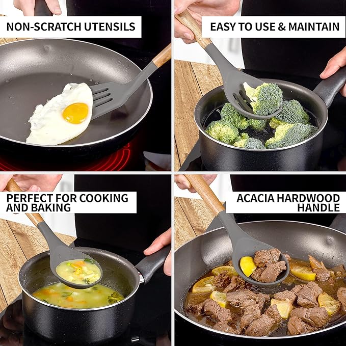 Zulay Kitchen 5 Piece Silicone Utensil Set