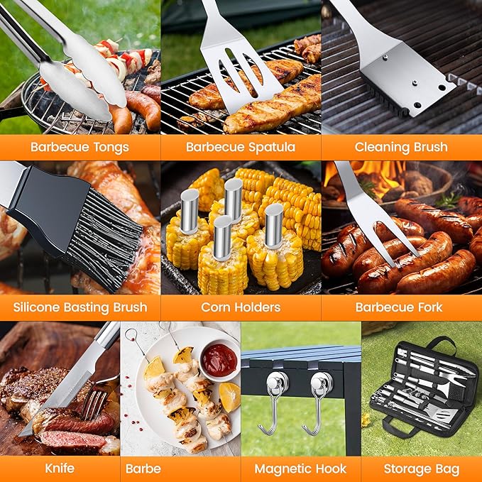 BBQ Accessories Grill Tools Set,Stainless Steel Barbecue Grill Accessories