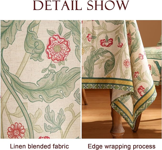 patdrea Vintage French Linen Tablecloth,Rectangular,87"x63"-Cecilia A