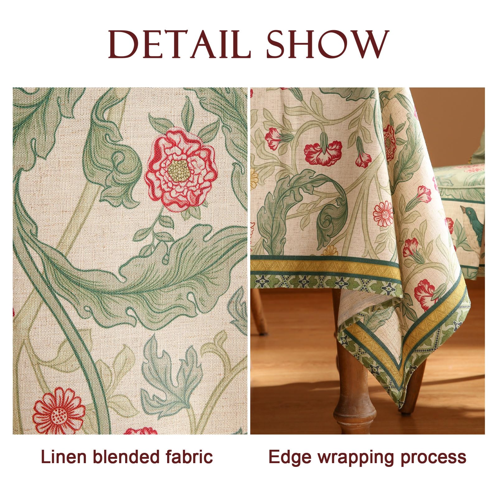 patdrea Vintage French Linen Tablecloth,Rectangular,110"x63"-Cecilia A