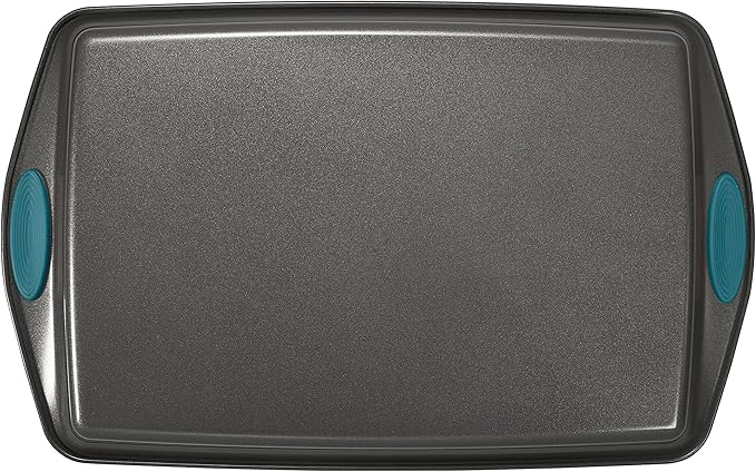 Rachael Ray Yum-o! Nonstick Bakeware Oven Lovin' Baking Pans Set, 10-Piece, Gray and Marine Blue