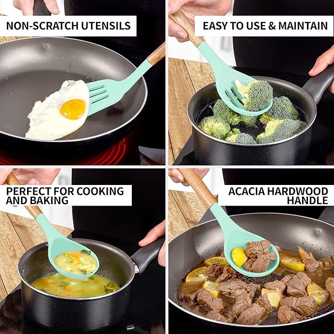 Zulay Kitchen 5 Piece Silicone Utensil Set