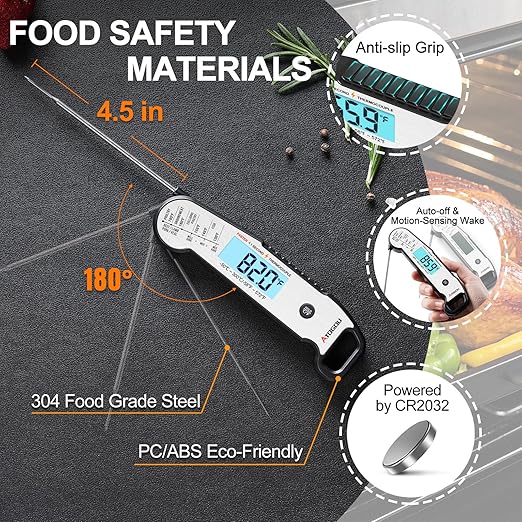 Atogou Professional Meat Thermometer Digital, <1 Sec Instant Read, Red