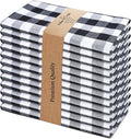 Urban Villa Cloth Napkins Cotton 20x20 (Set of 12) Black Cheks