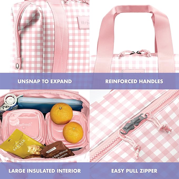 Fit & Fresh Remi Neoprene Lunch Bag for Women w/Ice Pack & Containers