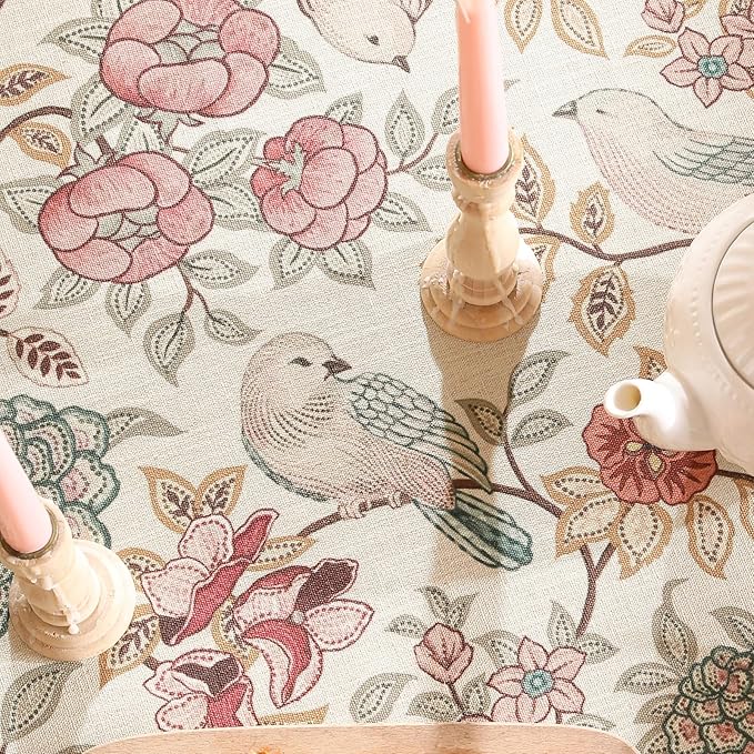 patdrea Vintage French Linen Tablecloth,Rectangular,71"x55"-Kulom A