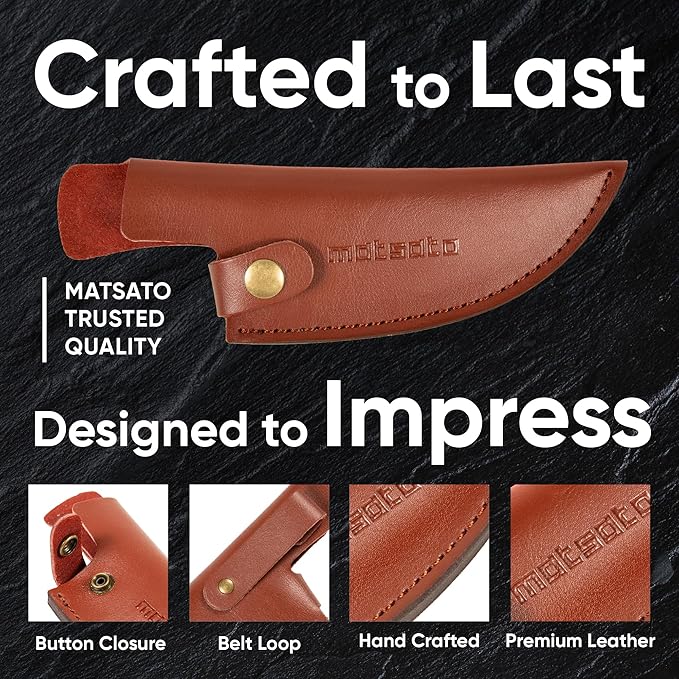 Matsato Kitchen Knife Leather Sheath for Japanese Steel Chef's Knife