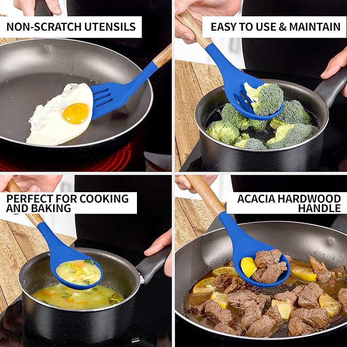 Zulay Kitchen 5 Piece Silicone Utensil Set