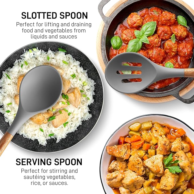 Zulay Kitchen 5 Piece Silicone Utensil Set
