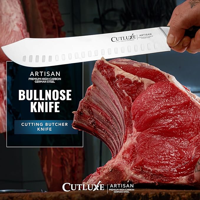 Cutluxe Butcher Knife 10" Bullnose Carving Knife for Meat – German Steel