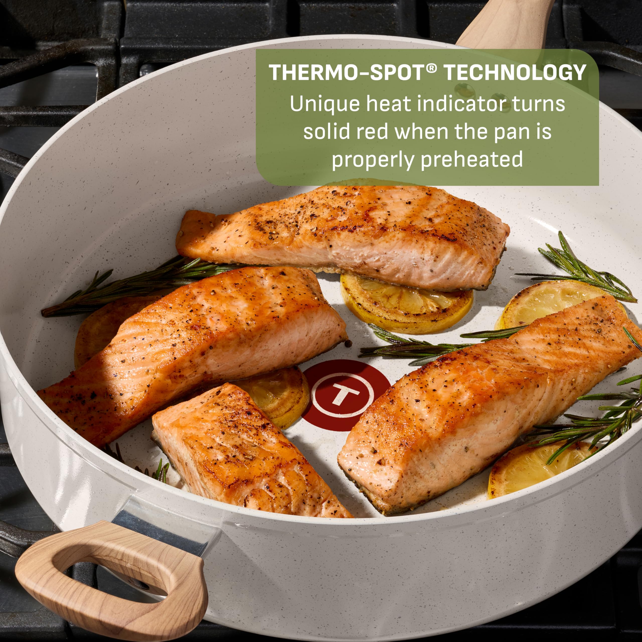 T-fal Revive Ceramic Nonstick Sauté Pan with Lid, 6 Qt Forged Skillet