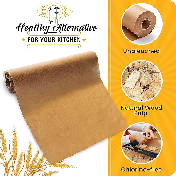 Unbleached Parchment Paper for Baking – 2-Pack 520 Sq.Ft Total